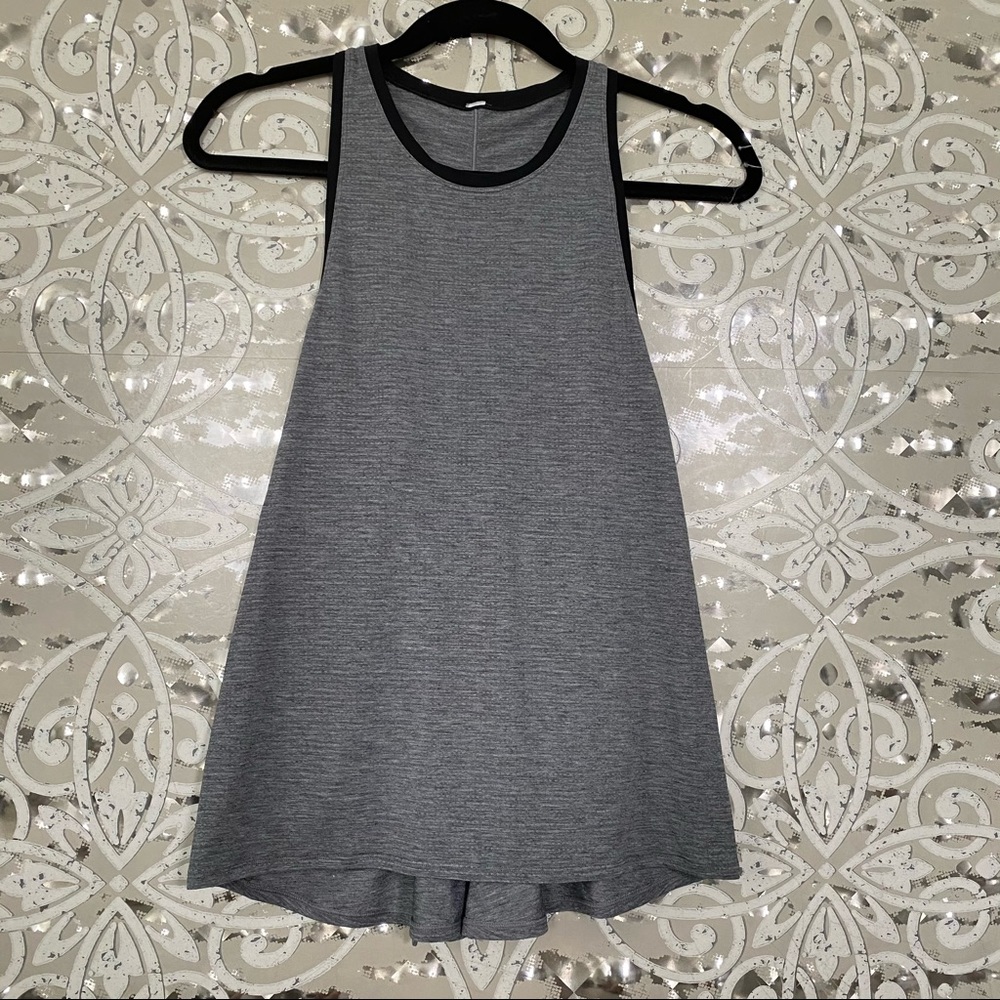 LULULEMON Grey Open Back Tie Back Tank Top 4